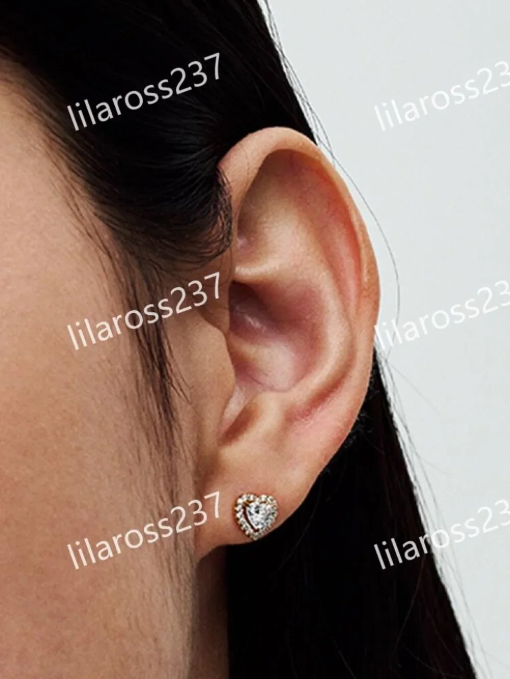 Sparkling Elevated Heart Stud Earrings